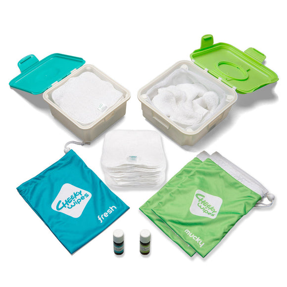 Cheeky Wipes Reusable Cloth Full-Time Wipes Kit